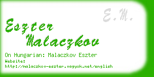 eszter malaczkov business card